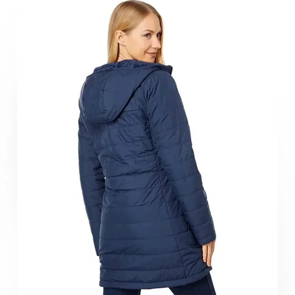 The North Face Women's Mossbud Reversible Fleece Parka - Summit Navy XS NWT